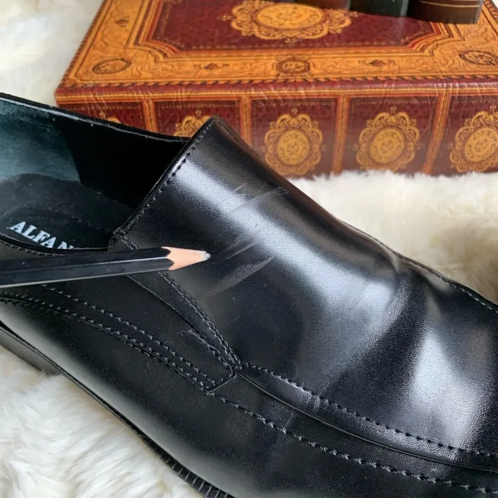 𝅺Alfani Ascher Mens‎ Black Slip on Loafers